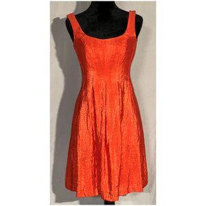 Nine West Party Tank Dress, Shimmery Tangerine, Size 4